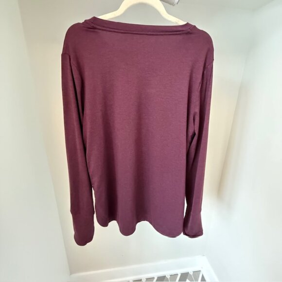 Athleta Uptempo Tunic Long-Sleeved Top, Auberge Burgundy, Size XL - Picture 3 of 9